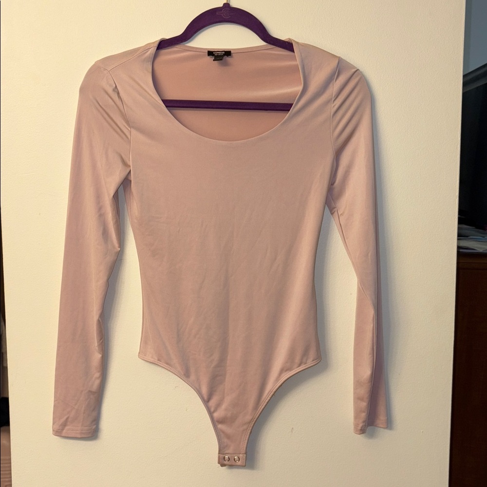 Express Body Contour Light Pink Long Sleeve Bodysuit